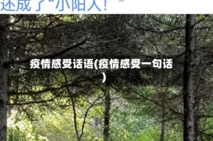 疫情感受话语(疫情感受一句话)