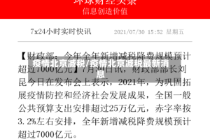 疫情北京减税/疫情北京减税最新消息