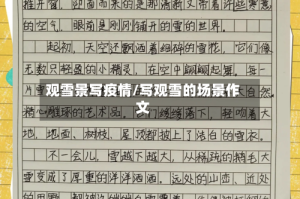 观雪景写疫情/写观雪的场景作文