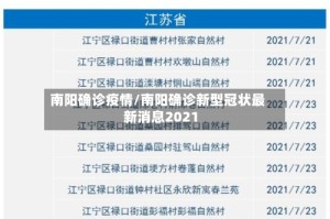 南阳确诊疫情/南阳确诊新型冠状最新消息2021